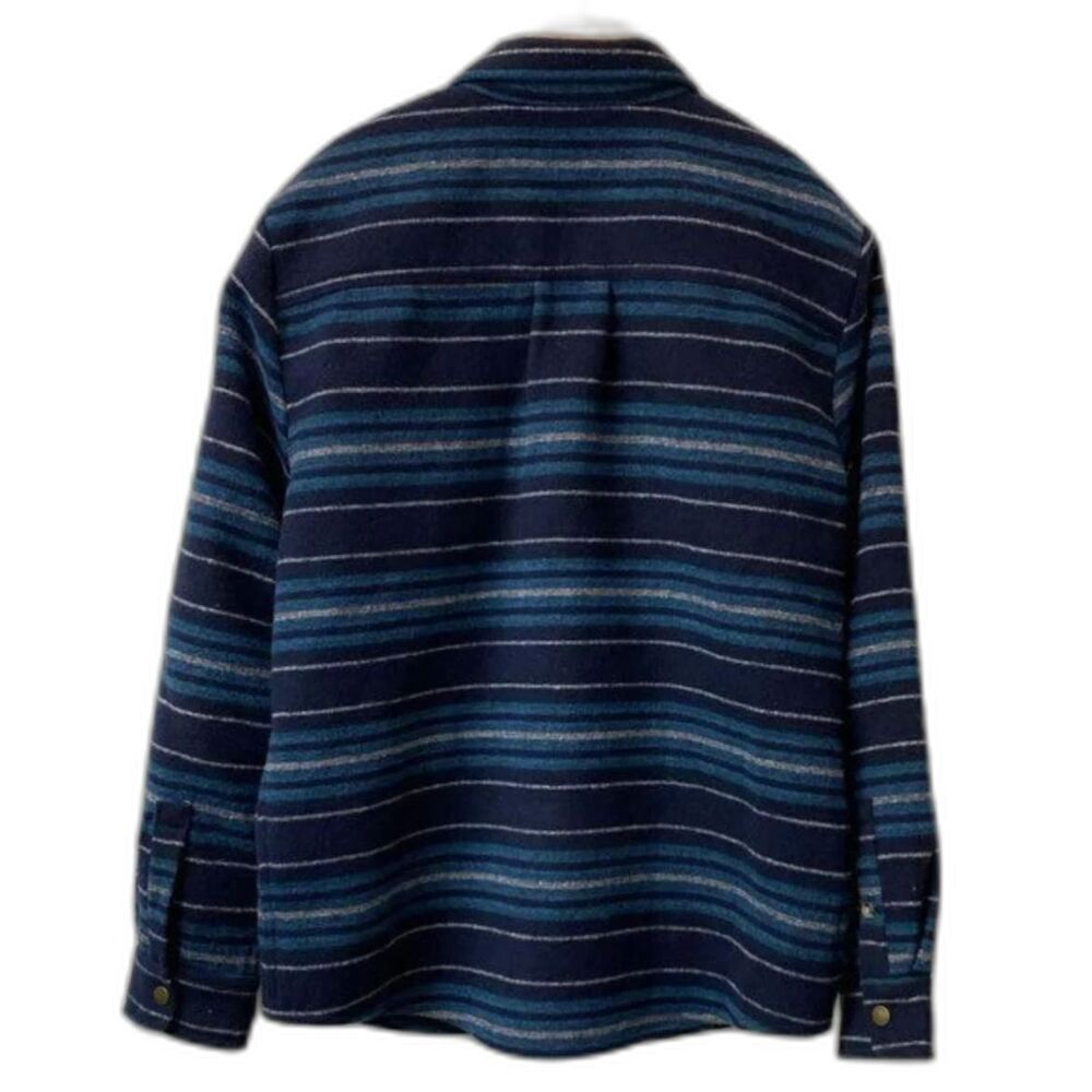 Marine Layer Mens Blue Striped Long Sleeve Button Front Shirt Jacket M (no size) - Picture 3 of 12